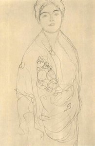 Femme debout légèrement vers la droite - Gustav Klimt